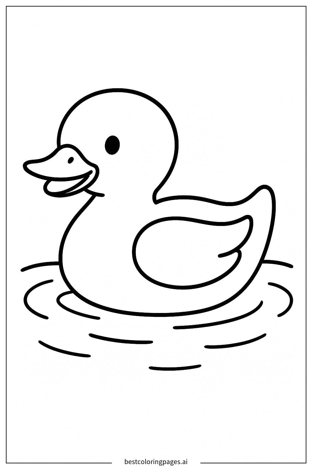 Duck Floating on a Peaceful Pond