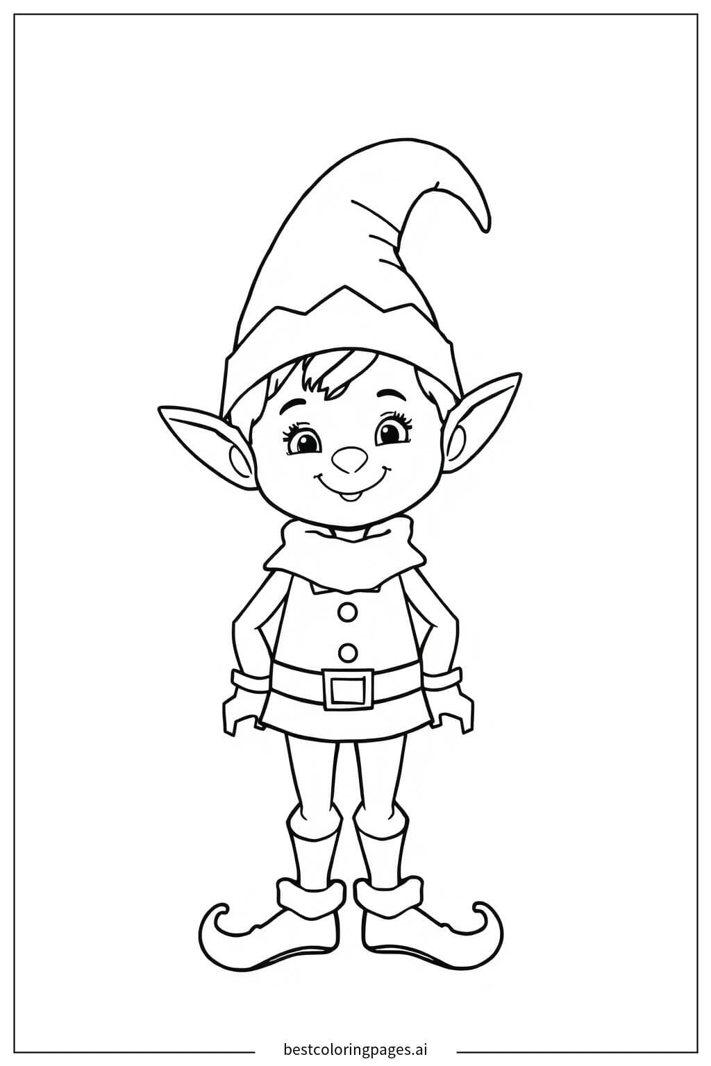 Cheerful Elf in a Festive Hat