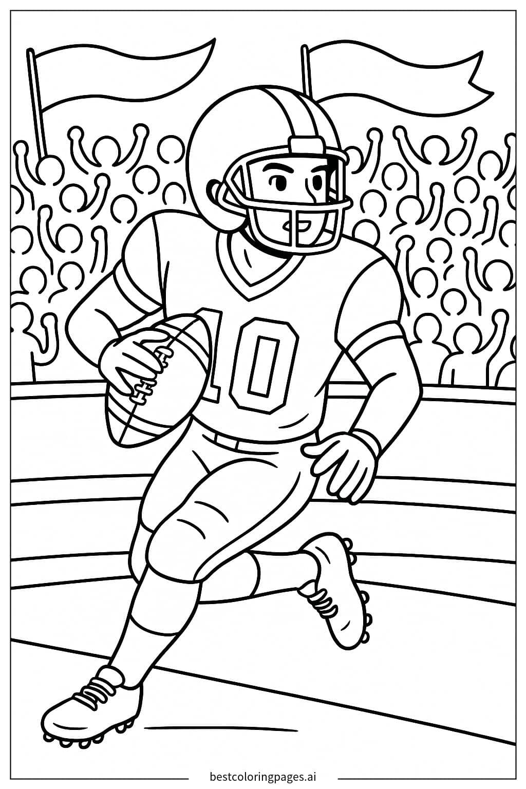 Exciting Football Fans Cheering with Banners Coloring Page