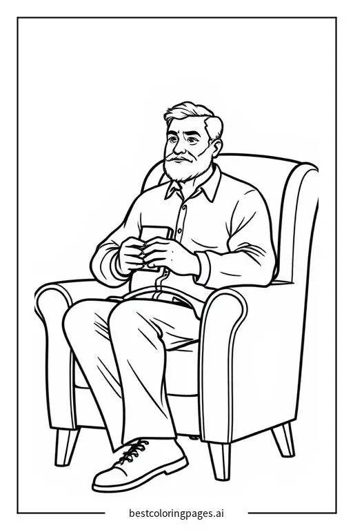Father Relaxing in a Chair
