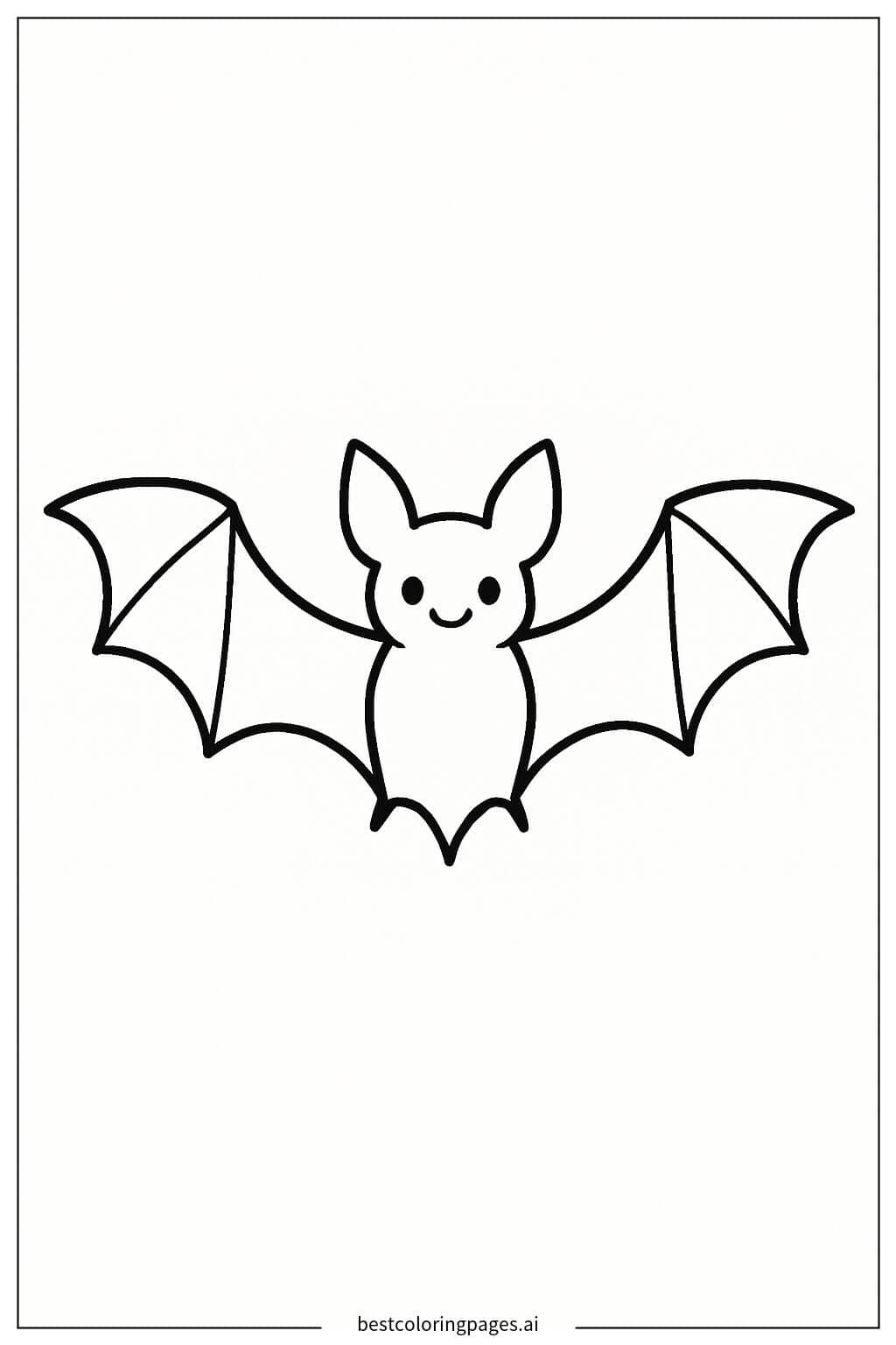 Flying Bat Silhouette Coloring Page