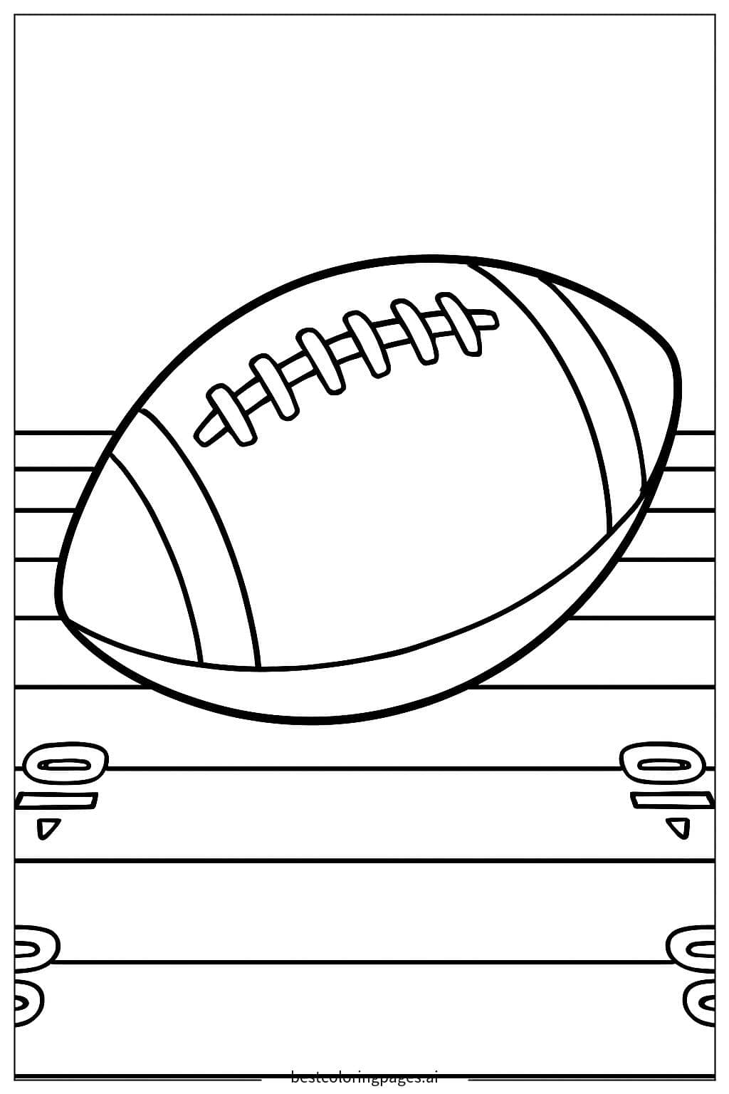 Football Field with Yard Line Markings Coloring Page