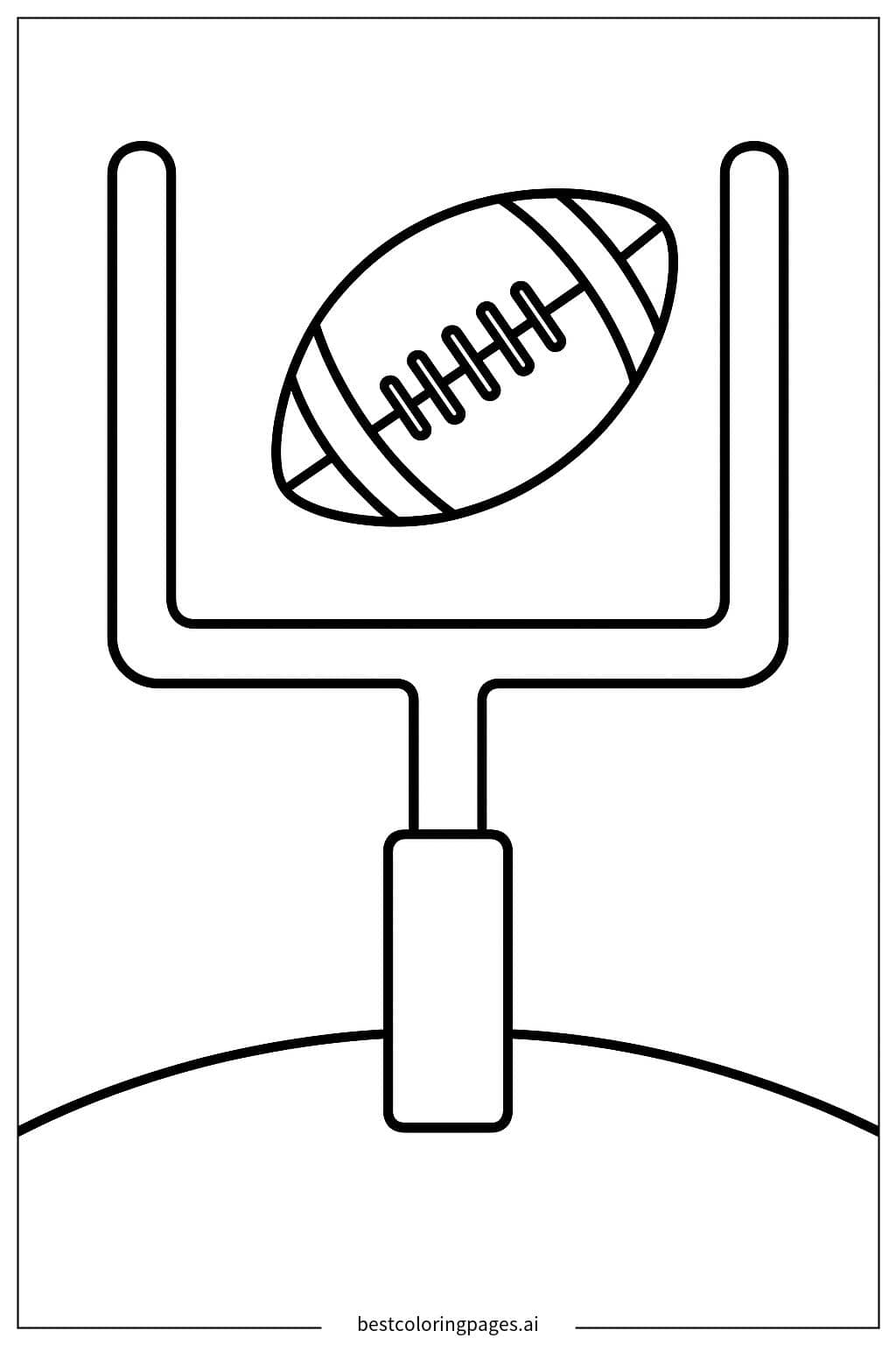 American Football Goalpost with a Scoring Ball Coloring Page