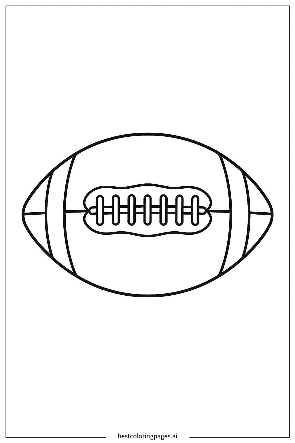 Detailed American Football with Laces and Stitching Coloring Page