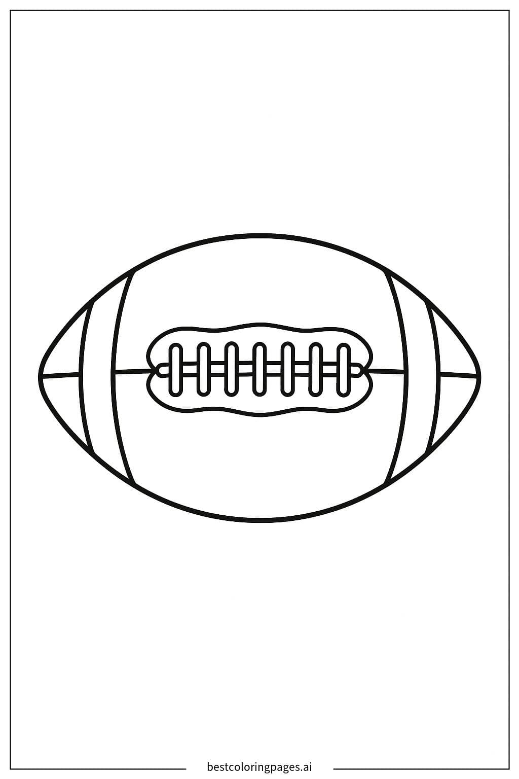美式橄榄球的缝线与针脚细节 涂色页