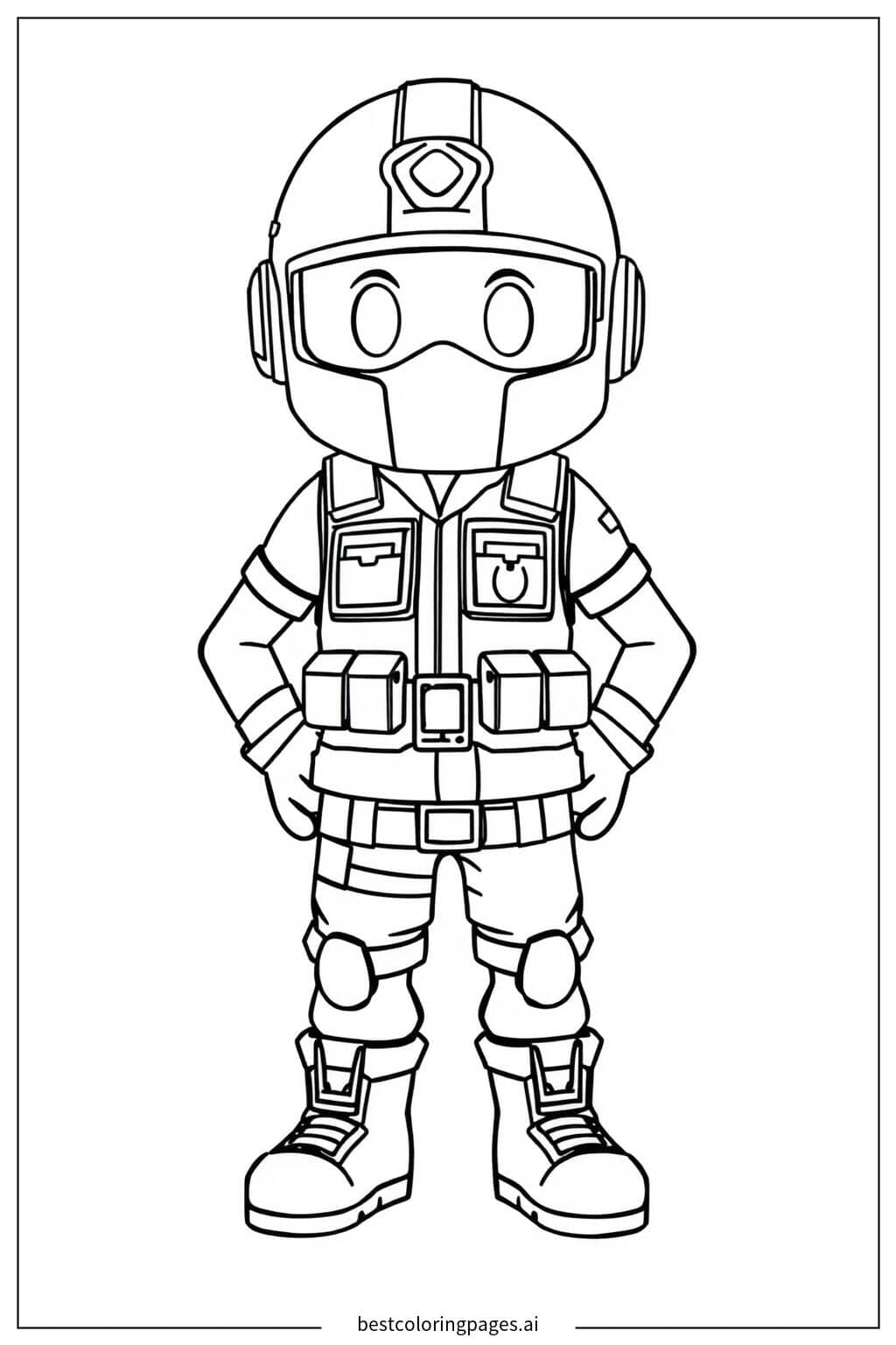 Fortnite Character Standing Still Coloring Page