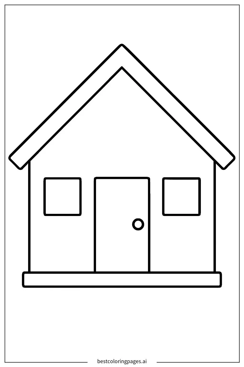Front View of a Cozy House Coloring Page