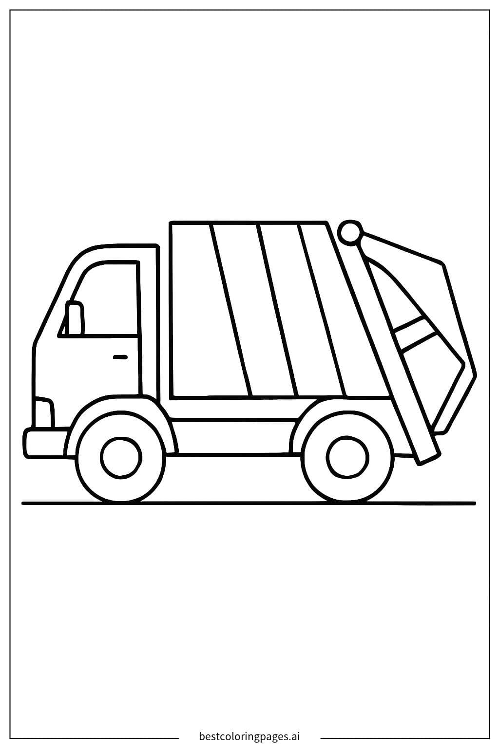 Garbage Truck Parked in a Garage