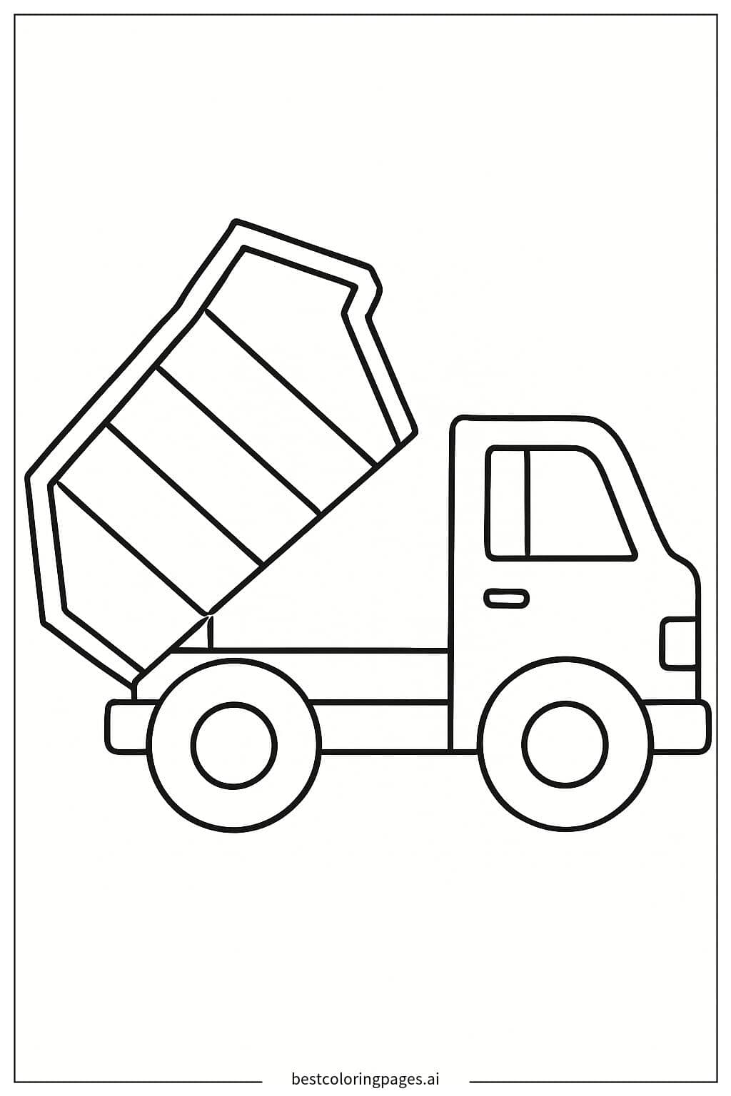 Garbage Truck with Open Container Coloring Page