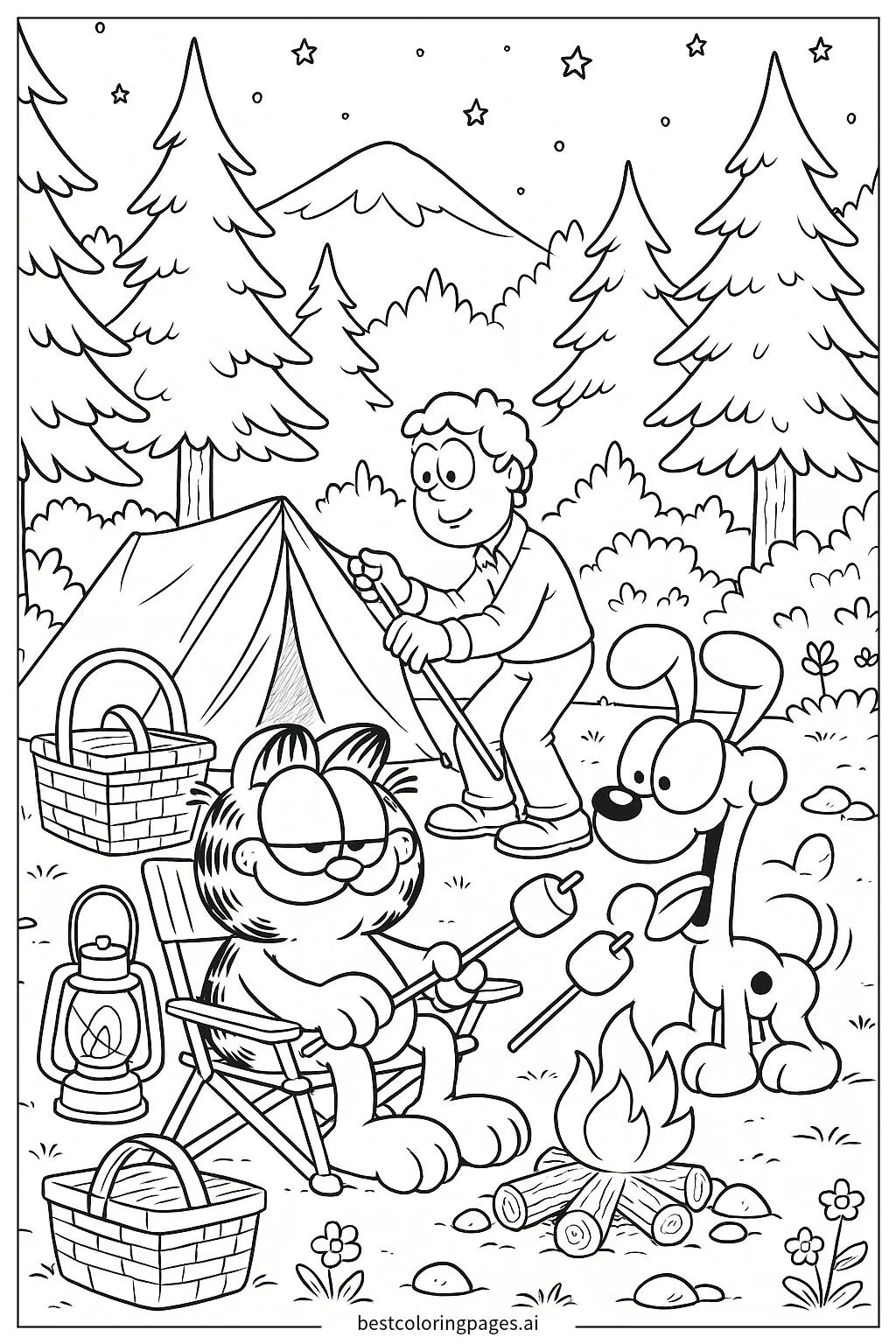 Garfield and Friends Enjoy a Camping Adventure