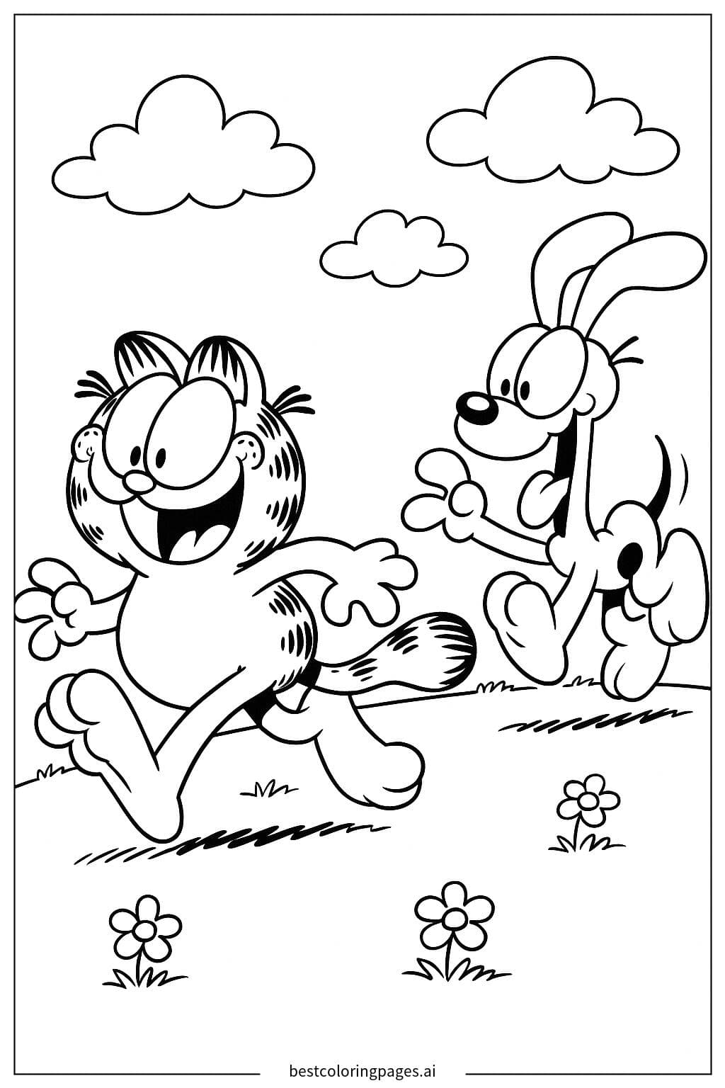Garfield and Odie's Playful Chase