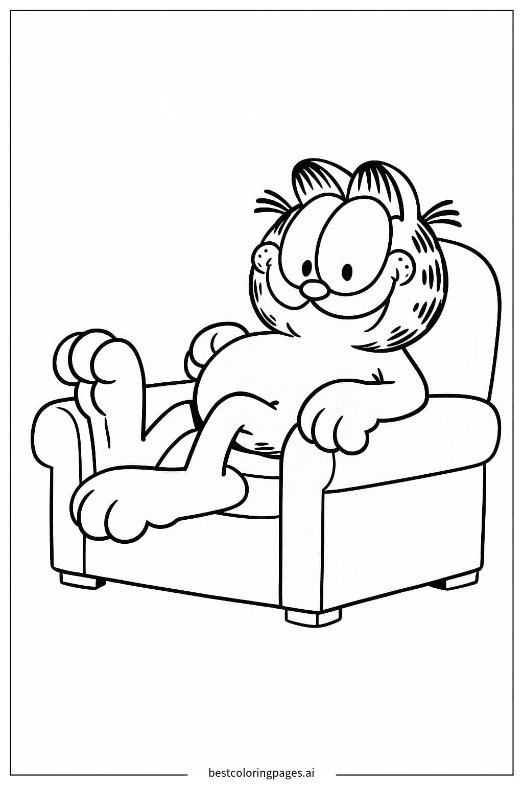 Garfield Relaxing on a Couch