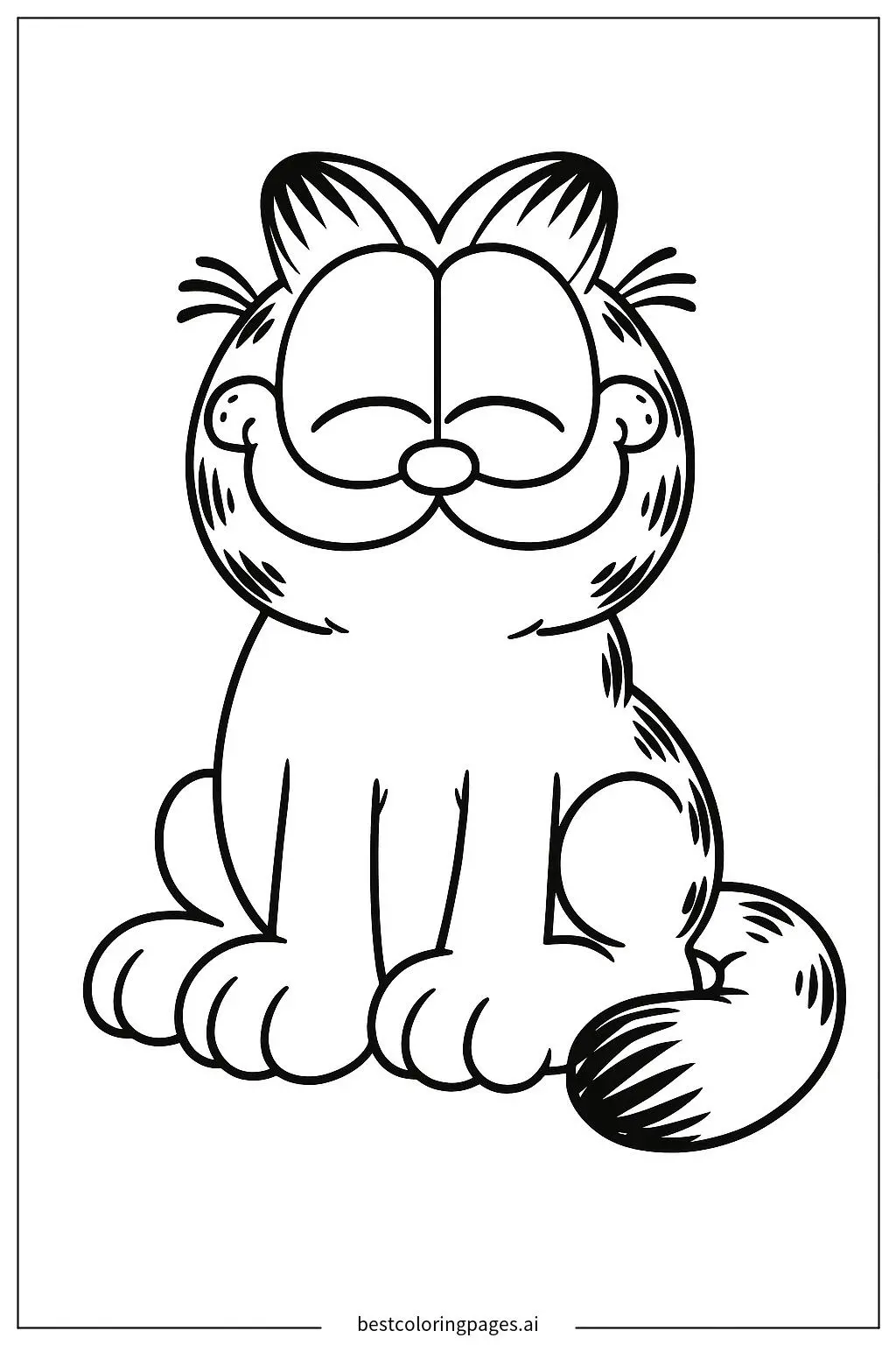 Garfield Smiling with Closed Eyes