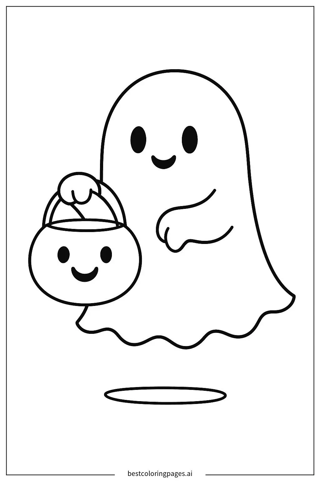 Geist mit einem Süßigkeiten-Eimer