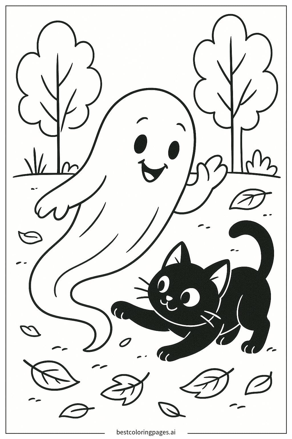 Ghost Playing with a Black Cat