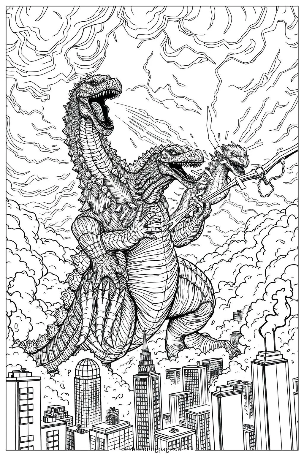 Godzilla vs King Ghidorah Epic Sky Battle