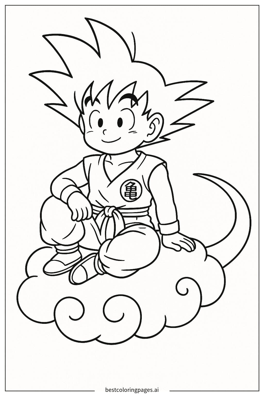 Goku Sitting on the Flying Nimbus