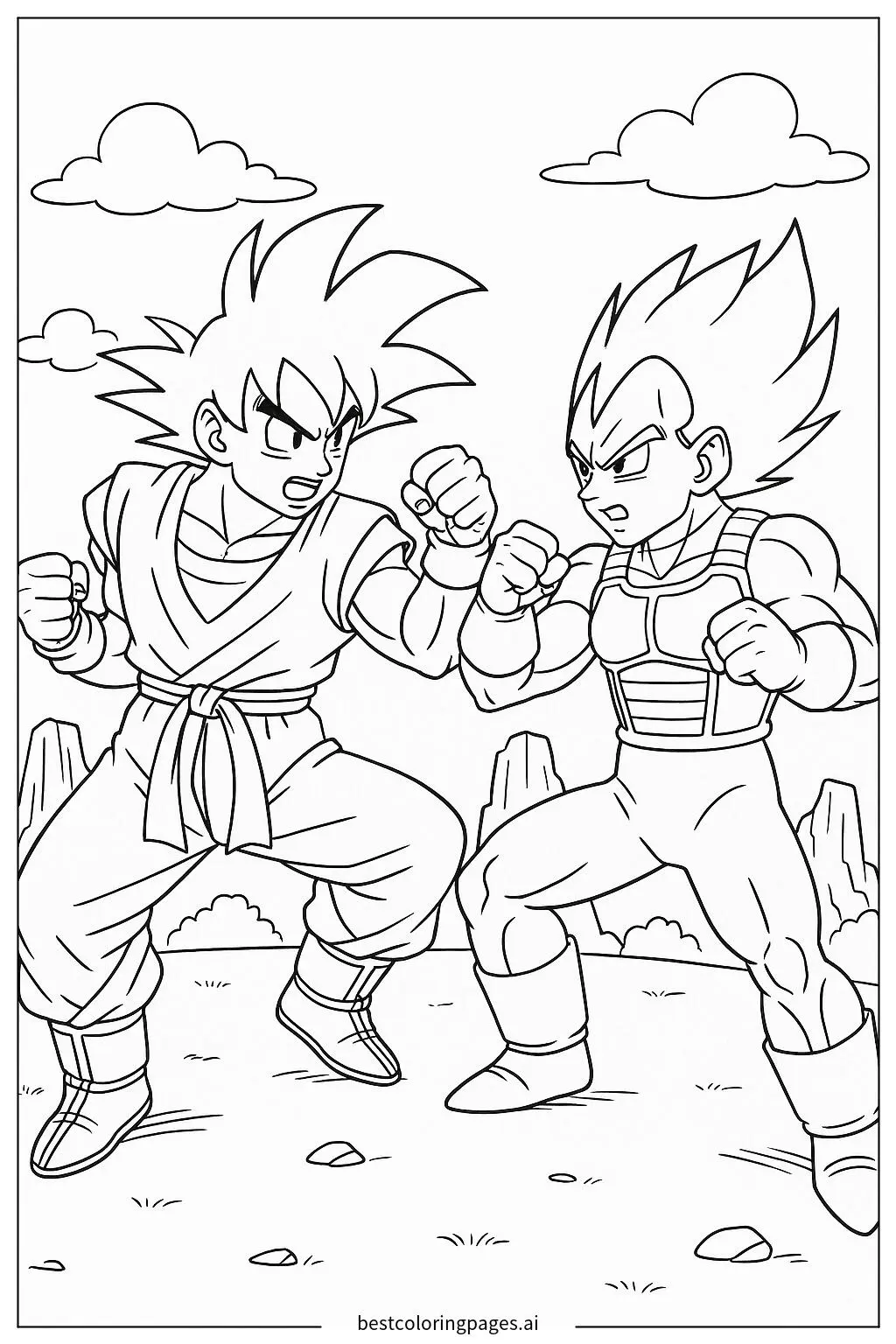 Goku and Vegeta Sparring