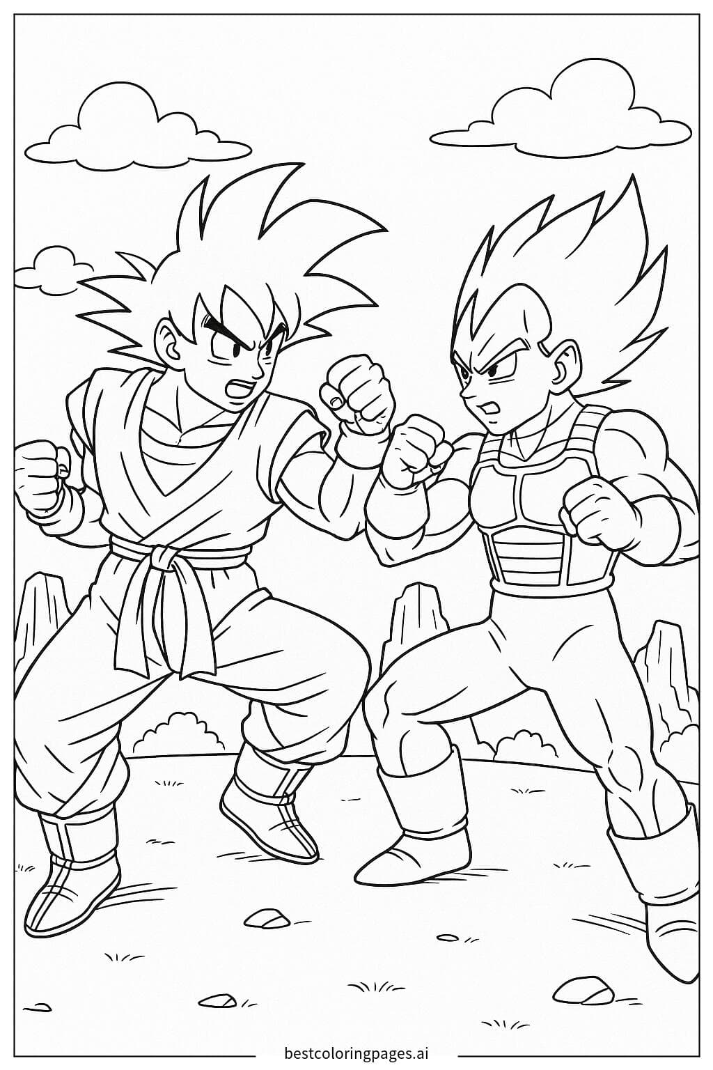 Goku and Vegeta Sparring
