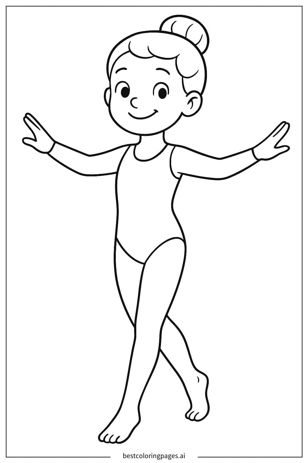 Graceful Gymnast Girl Coloring Page