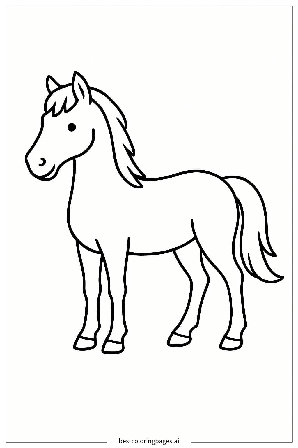 Desenhos de Silhueta de cavalo contra um fundo simples para Colorir