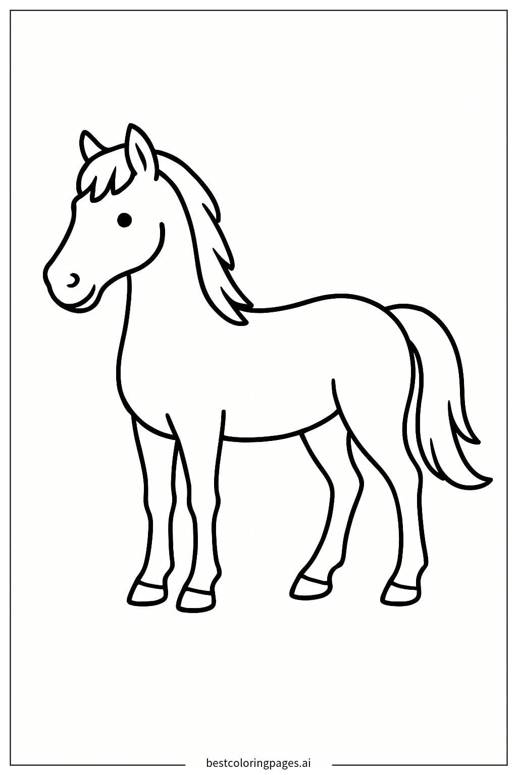 Graceful Horse Silhouette for Coloring Fun Coloring Page