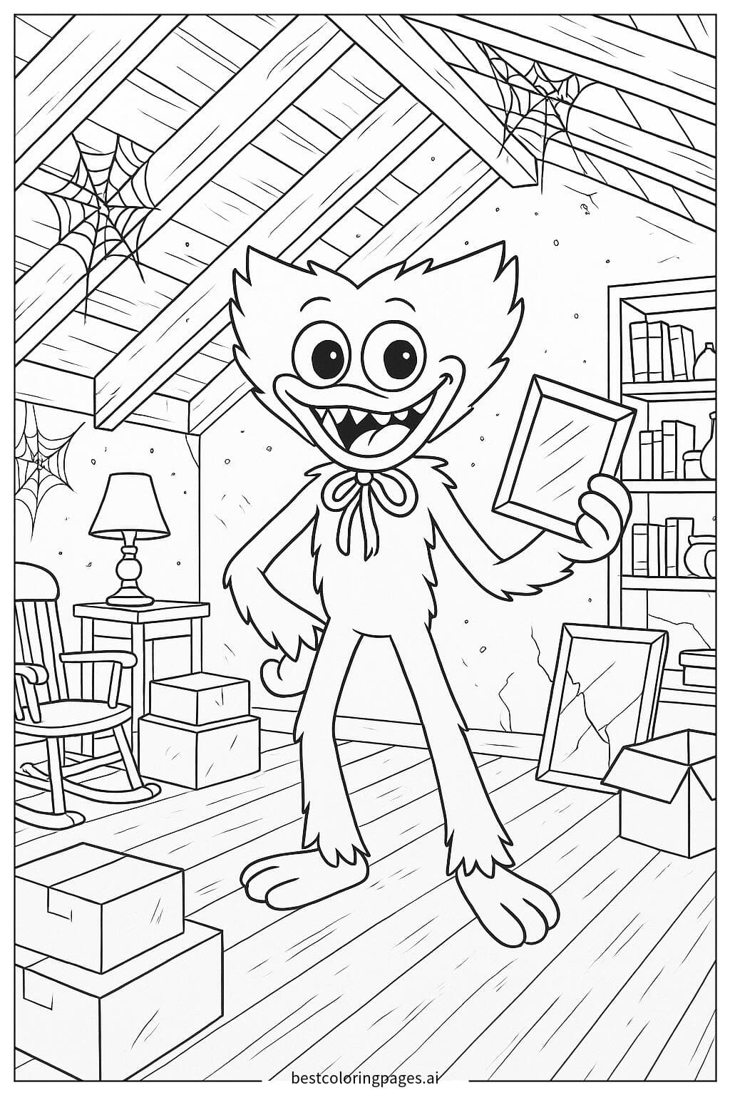 Huggy Wuggy Exploring a Dusty Attic