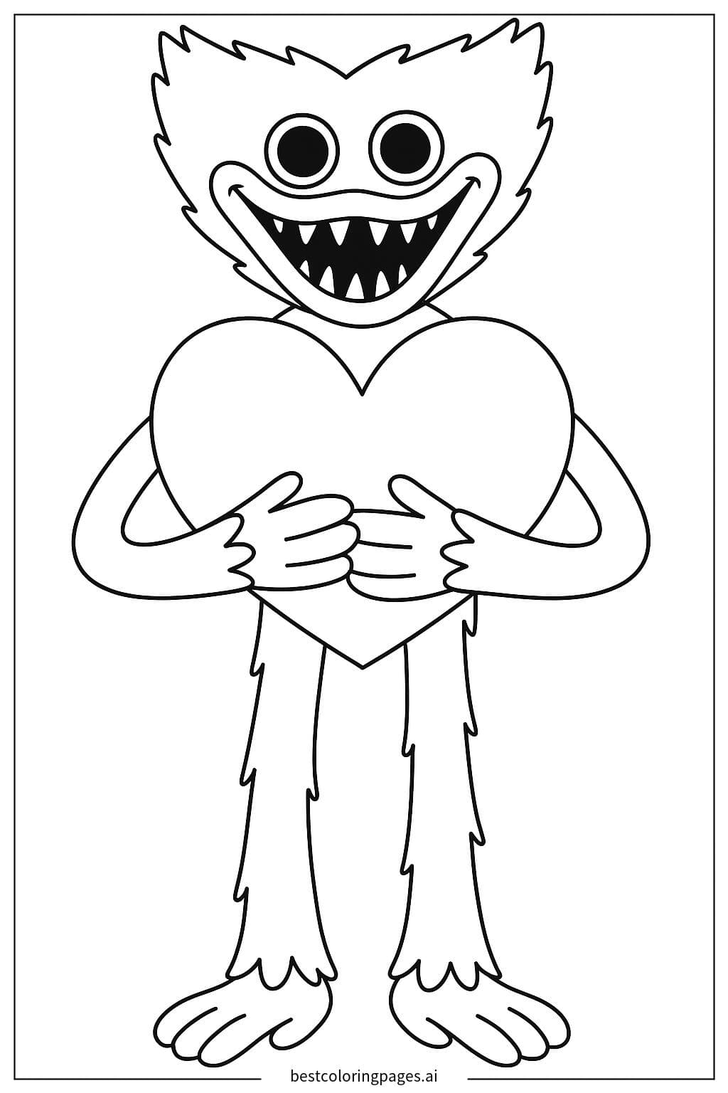 Huggy Wuggy Holding a Heart