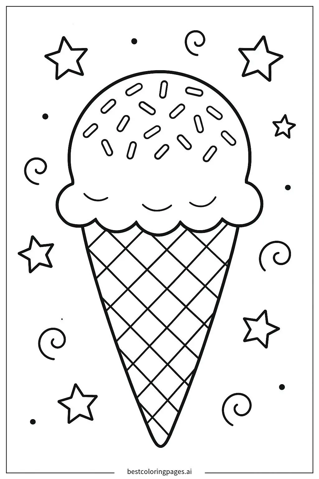 Cornet de glace avec des pépites