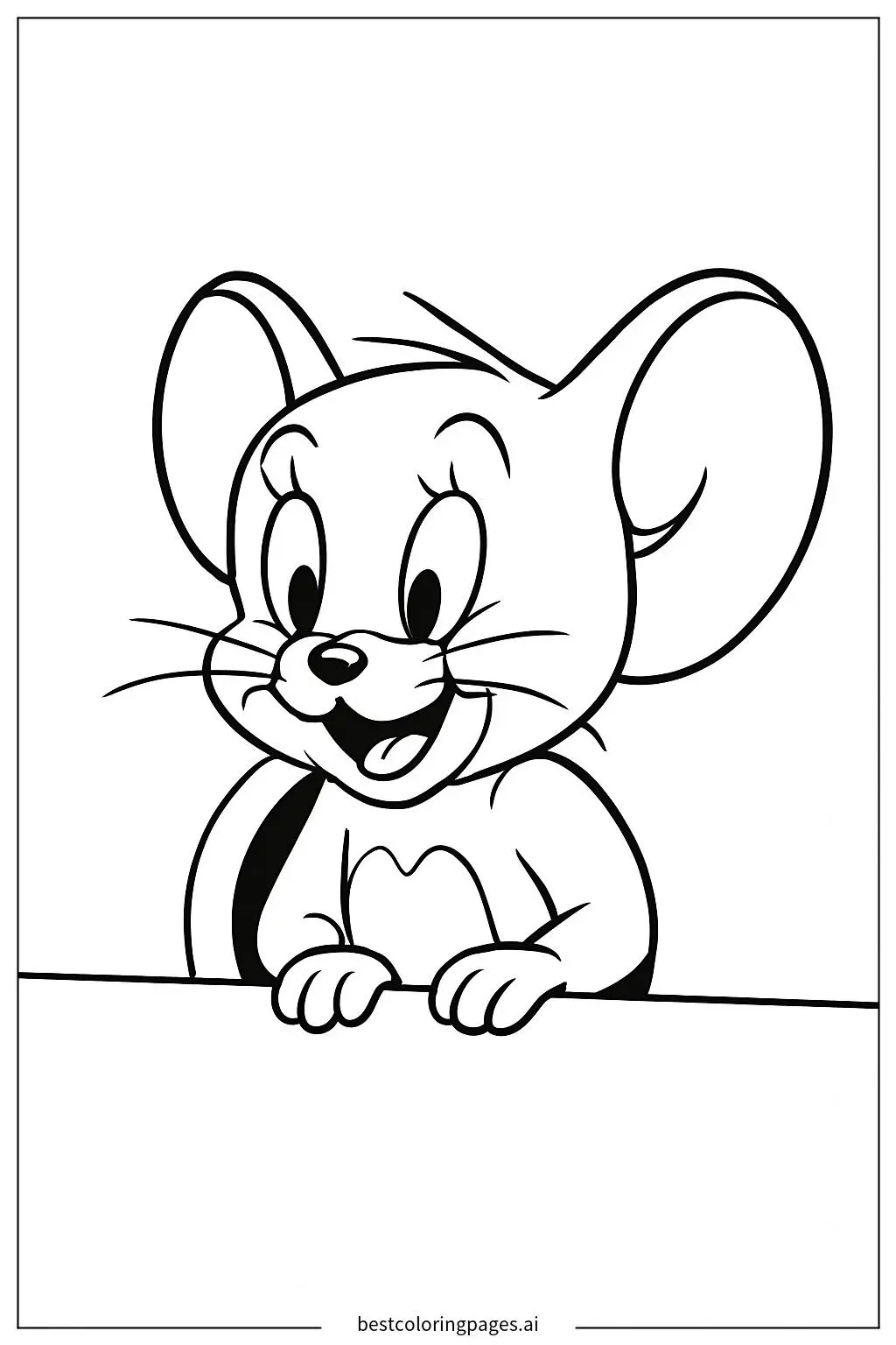 Jerry Peeking Out of a Mouse Hole