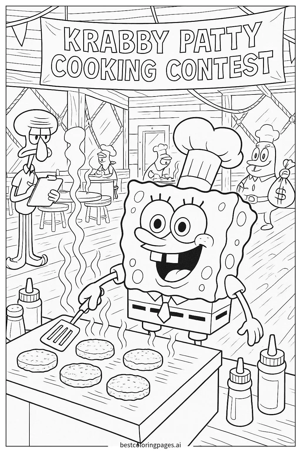 Krabby Patty Cooking Contest at the Krusty Krab