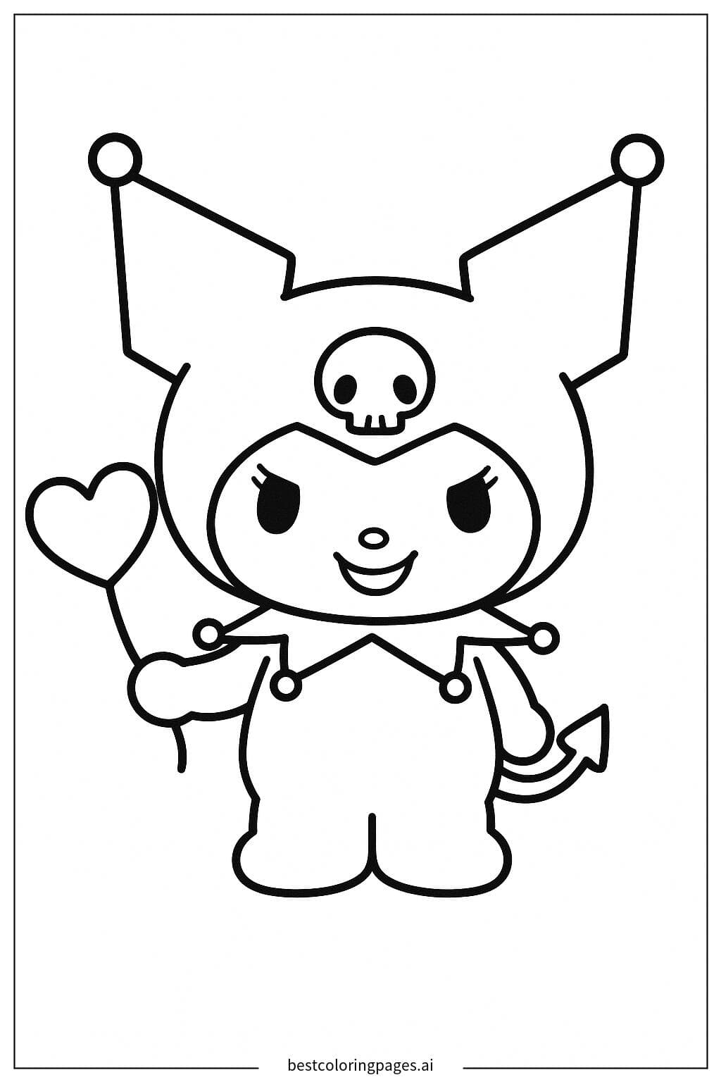 Kuromi Holding a Heart-Shaped Balloon