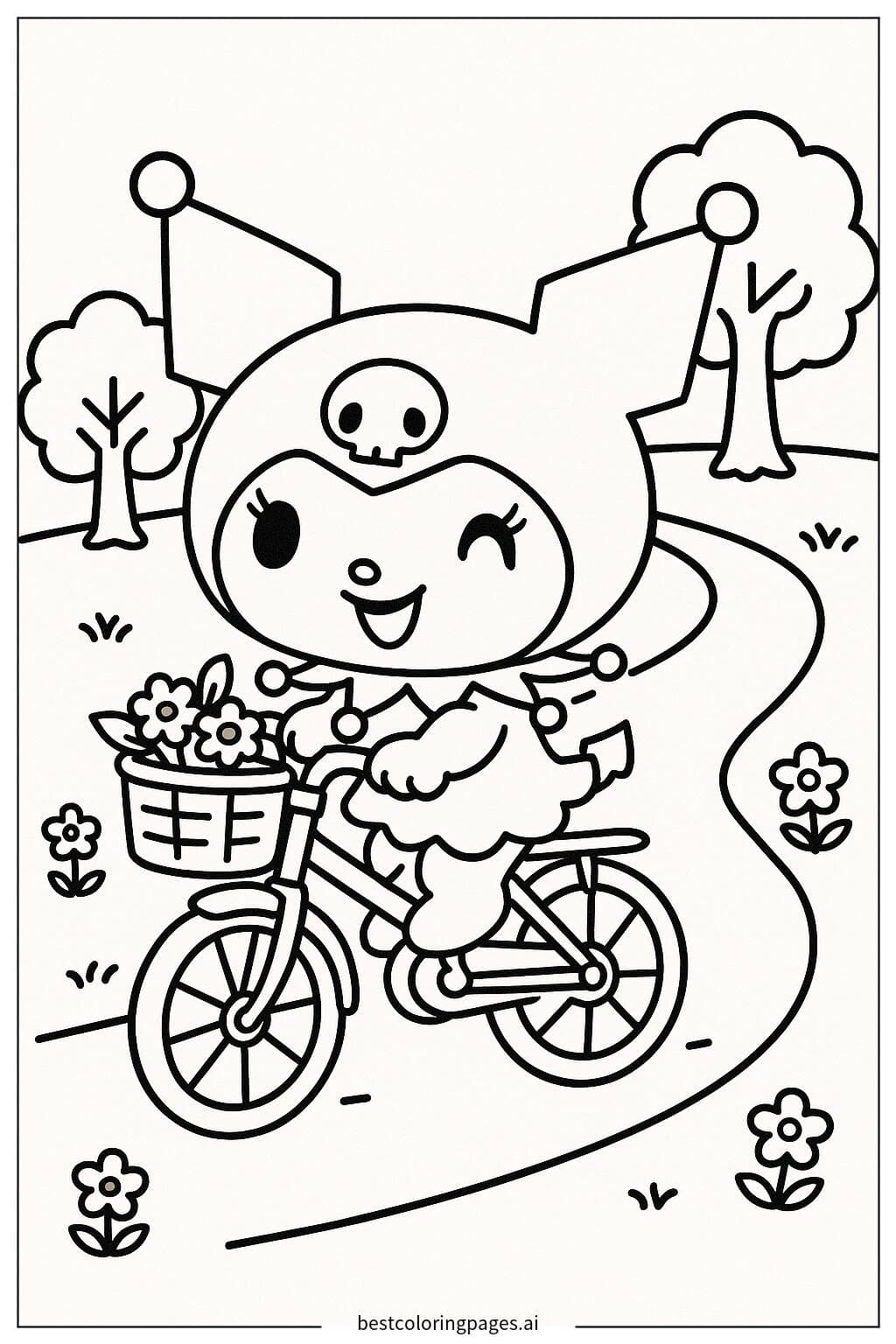 Kuromi Enjoying a Bicycle Ride