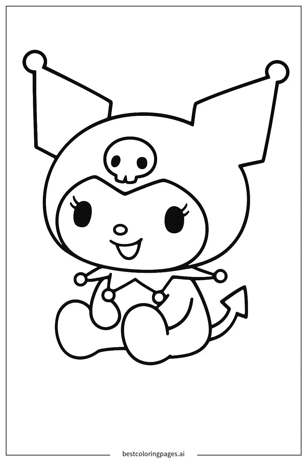 Kuromi Sitting with Her Signature Headband