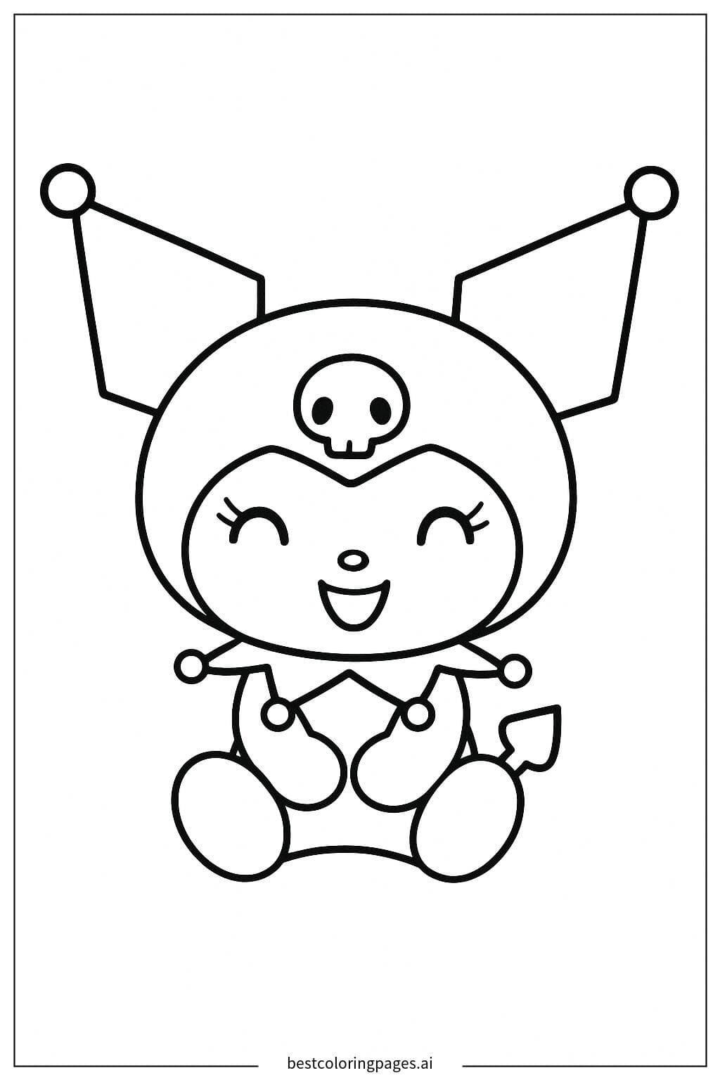 Kuromi Smiling and Sitting