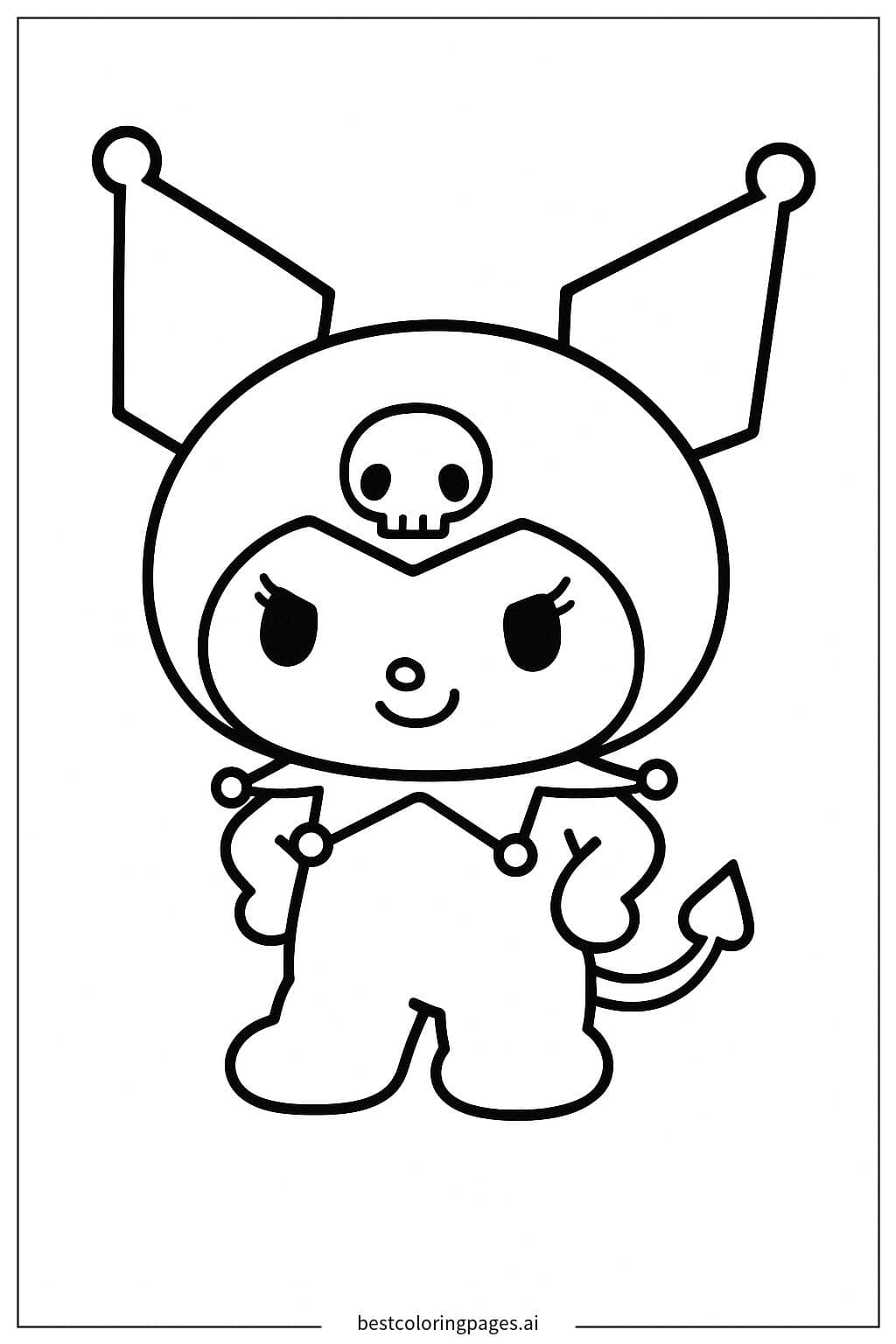 Kuromi Standing with a Simple Background