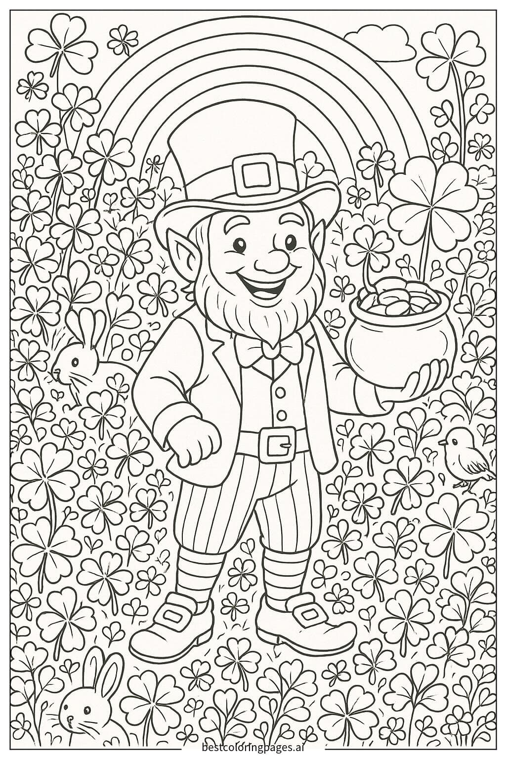 Leprechaun in Shamrock Field