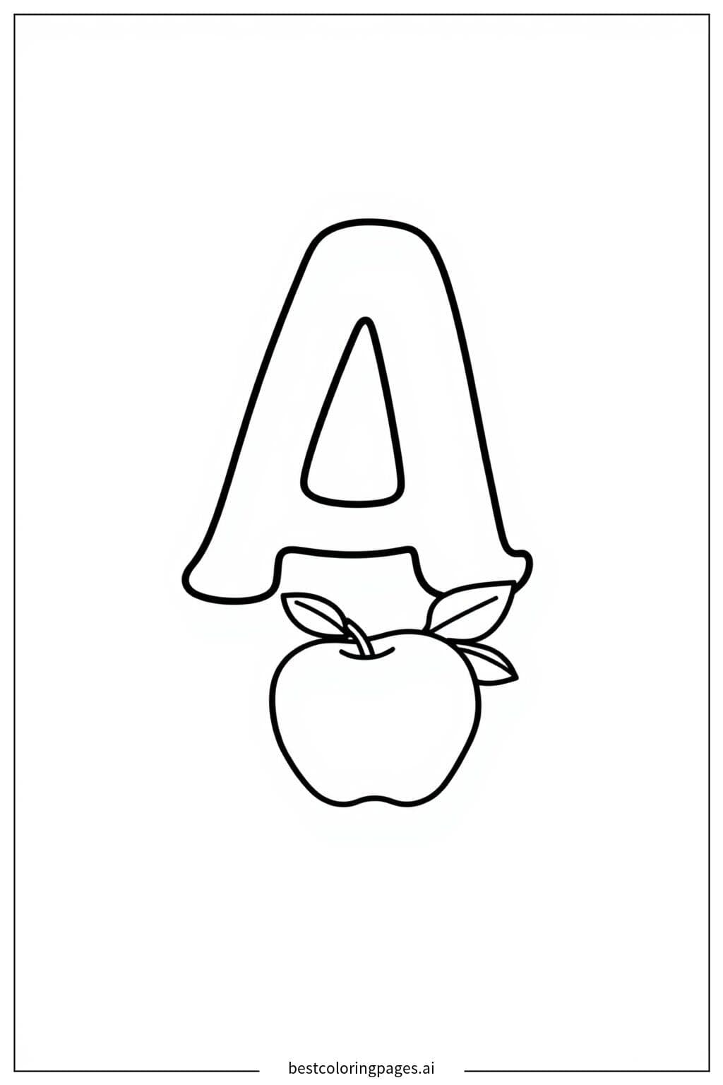 Letter A with a small apple