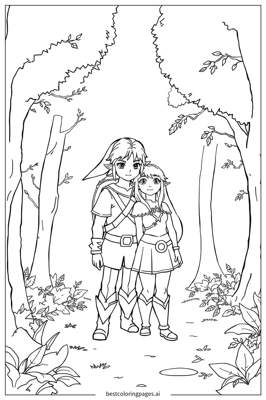 Link and Zelda in an Enchanted Forest