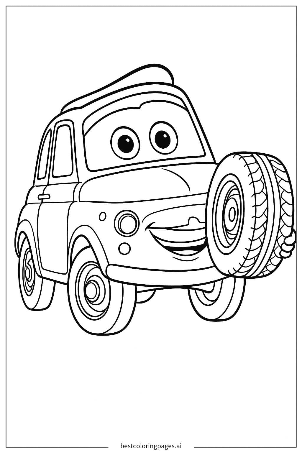 Luigi Holding a Tire