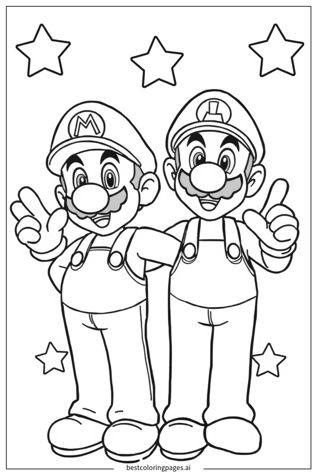 Mario and Luigi High-Fiving