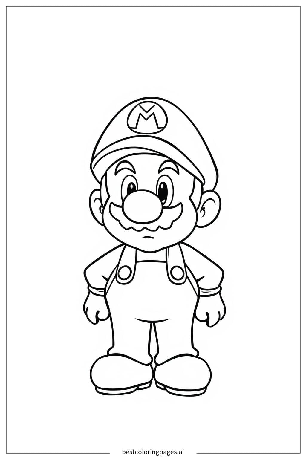 Mario mit seinem ikonischen Hut und Schnurrbart Ausmalbilder