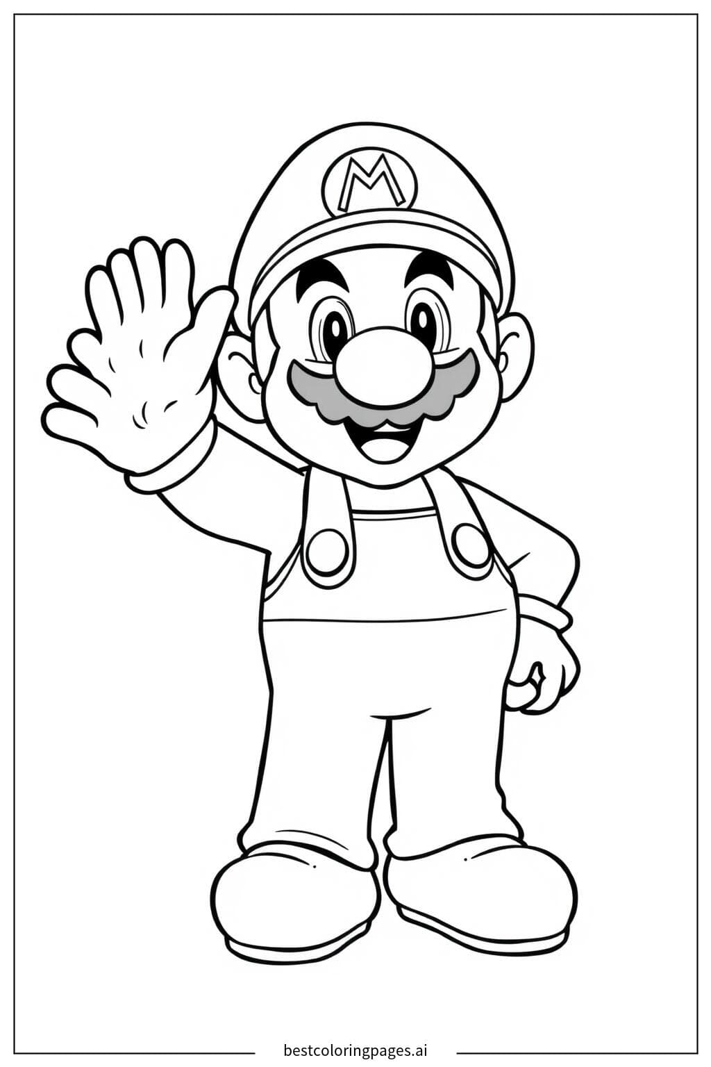 Mario Waving with a Big Smile