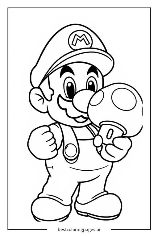 Mario with a Power-Up Mushroom