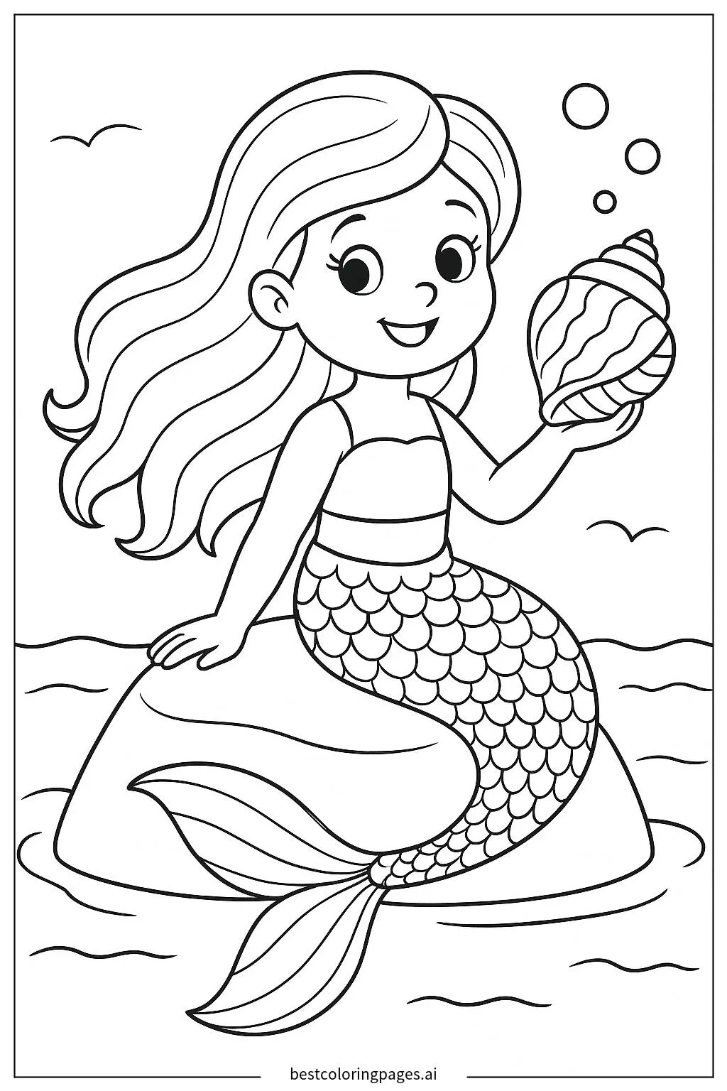 Mermaid with a Gleaming Seashell