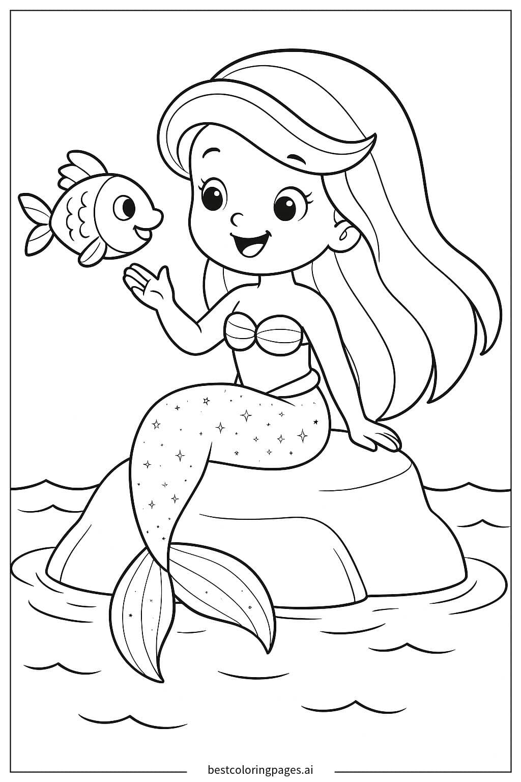 Enchanting Mermaid Playing with a Friendly Fish