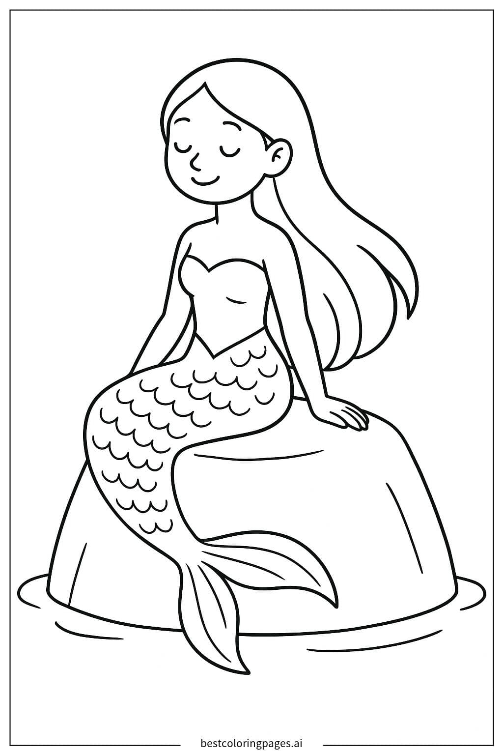 Mermaid Relaxing on a Coastal Rock