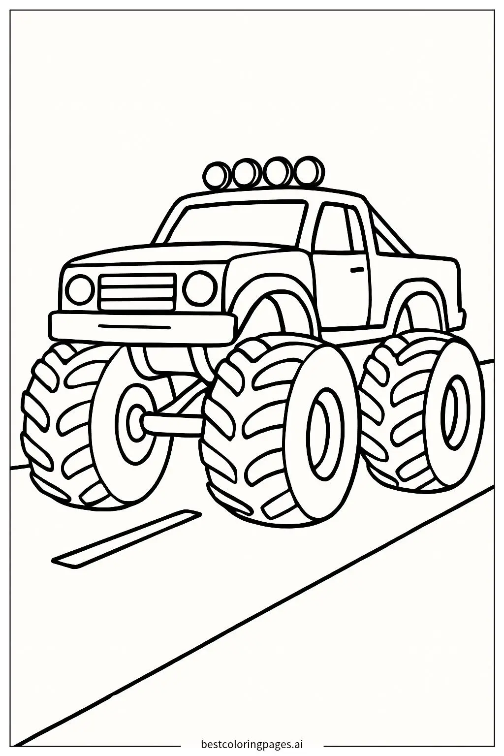 Monster Truck on a Straight Road