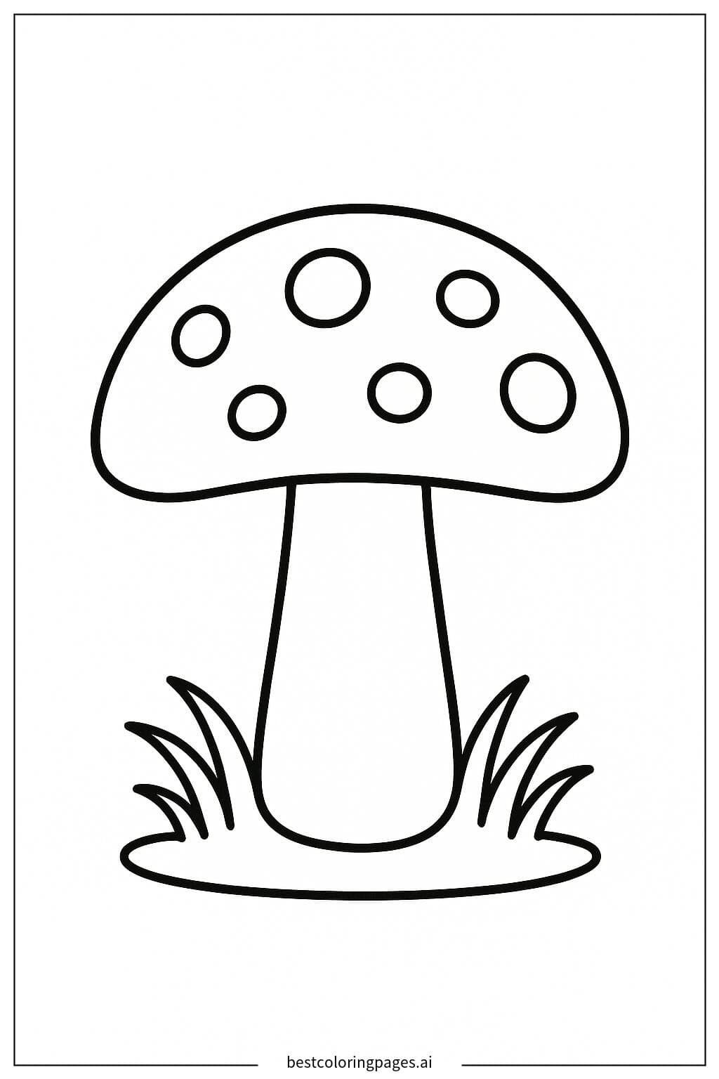 Charming Mushroom on Grass