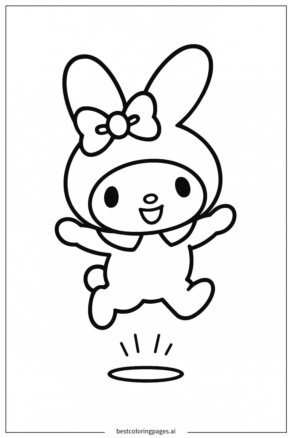Disegni di My Melody che Salta da Colorare